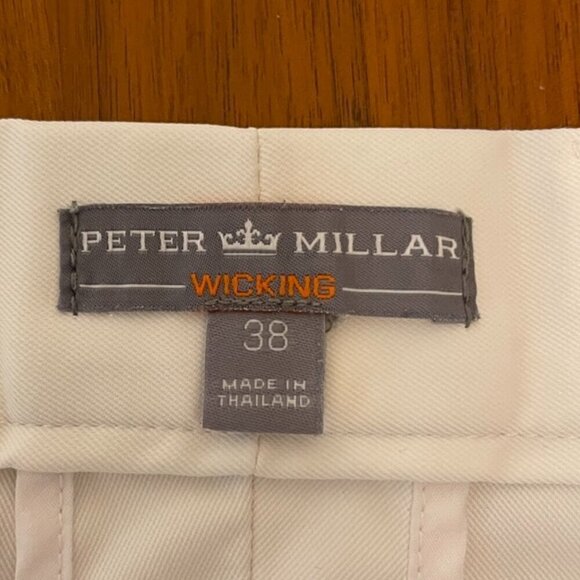 Peter Millar White Salem Performance Short - 9 inch Inseam Golfing SIZE 38 - Picture 7 of 12